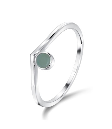 Green Quartz Stone Silver Ring NSR-3944